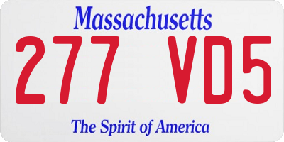 MA license plate 277VD5