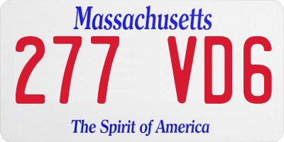 MA license plate 277VD6