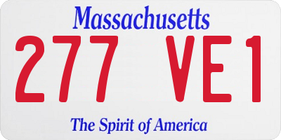 MA license plate 277VE1
