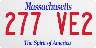 MA license plate 277VE2