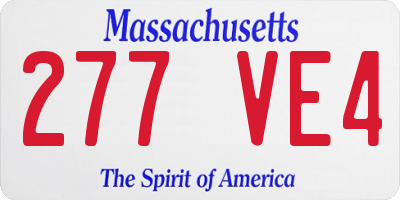 MA license plate 277VE4
