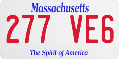 MA license plate 277VE6