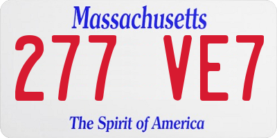 MA license plate 277VE7