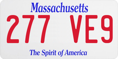 MA license plate 277VE9