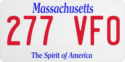 MA license plate 277VF0