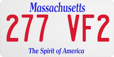MA license plate 277VF2