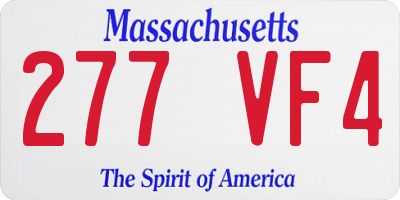 MA license plate 277VF4
