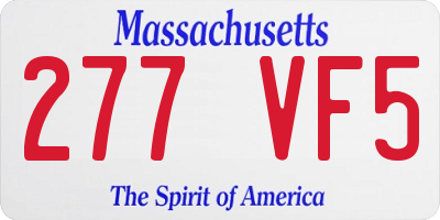 MA license plate 277VF5