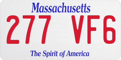 MA license plate 277VF6