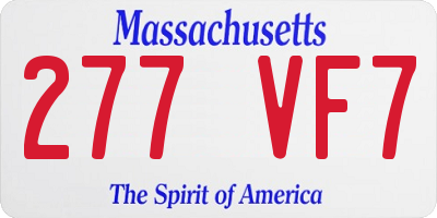 MA license plate 277VF7