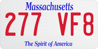 MA license plate 277VF8