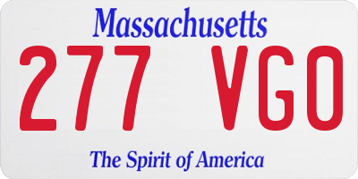 MA license plate 277VG0