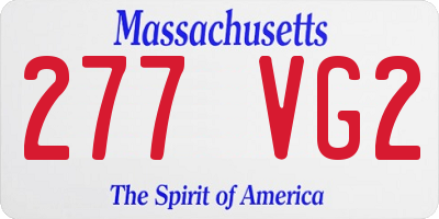 MA license plate 277VG2