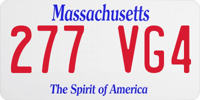 MA license plate 277VG4