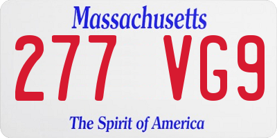 MA license plate 277VG9