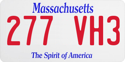 MA license plate 277VH3