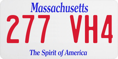 MA license plate 277VH4