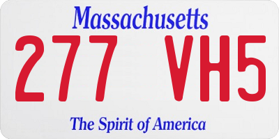 MA license plate 277VH5