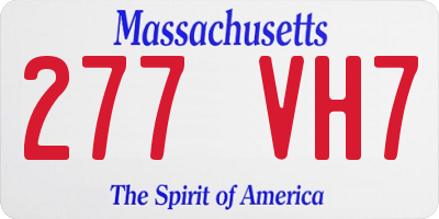 MA license plate 277VH7