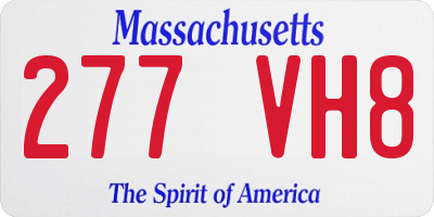 MA license plate 277VH8