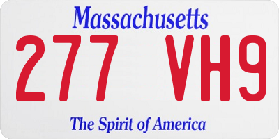 MA license plate 277VH9