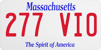 MA license plate 277VI0