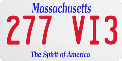 MA license plate 277VI3