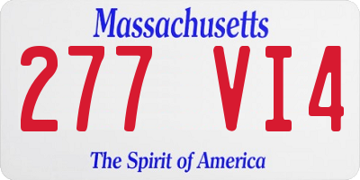 MA license plate 277VI4