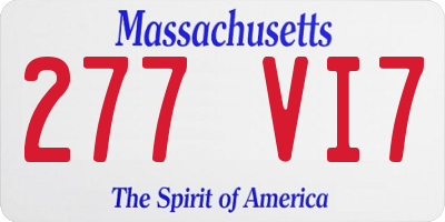 MA license plate 277VI7