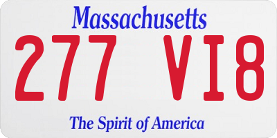 MA license plate 277VI8