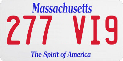 MA license plate 277VI9