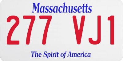 MA license plate 277VJ1