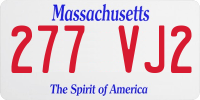 MA license plate 277VJ2