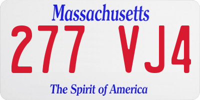 MA license plate 277VJ4