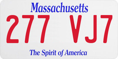 MA license plate 277VJ7