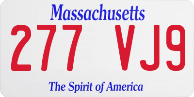 MA license plate 277VJ9
