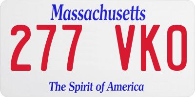 MA license plate 277VK0