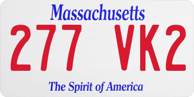 MA license plate 277VK2