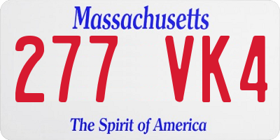 MA license plate 277VK4