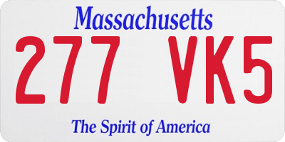 MA license plate 277VK5