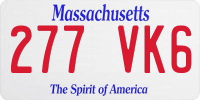 MA license plate 277VK6