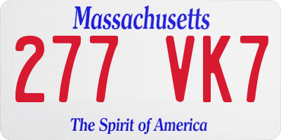 MA license plate 277VK7