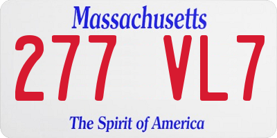 MA license plate 277VL7