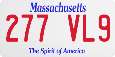 MA license plate 277VL9