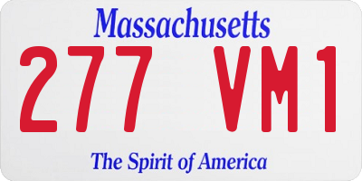 MA license plate 277VM1