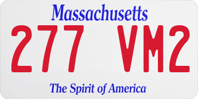 MA license plate 277VM2