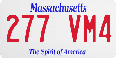 MA license plate 277VM4