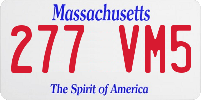 MA license plate 277VM5