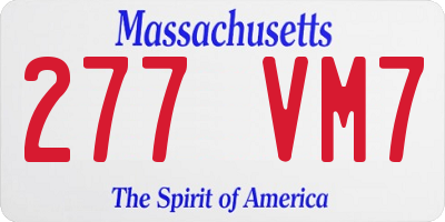 MA license plate 277VM7