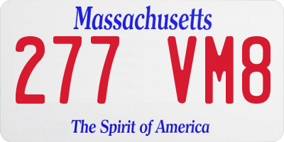 MA license plate 277VM8